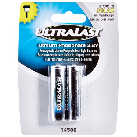 ULTRALAST Lithium 14500 Batteries for Solar Lighting, Pack/2 UL14500SL-2P